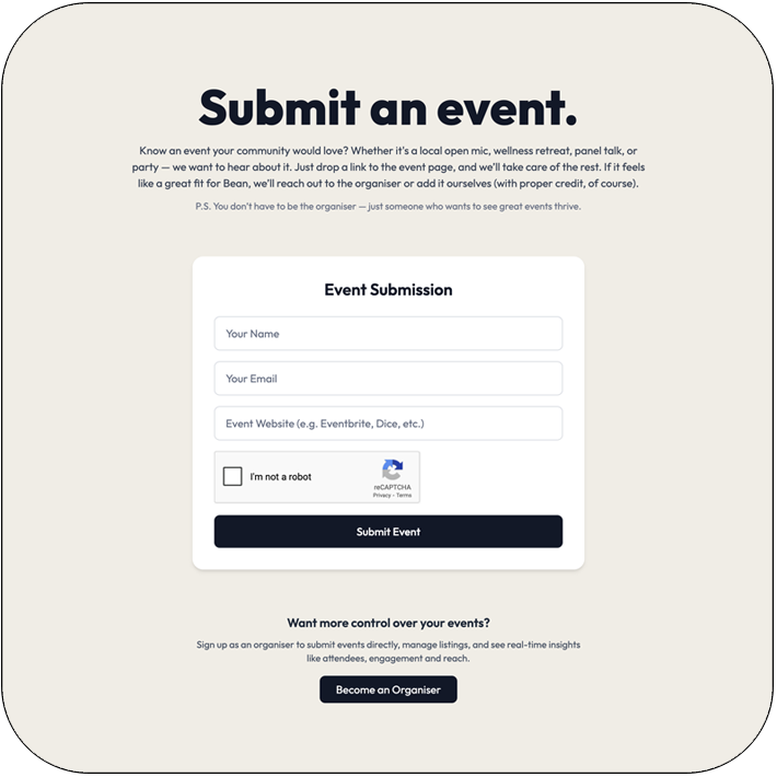 Submit Events.